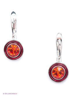 "Гайо" серьги в родиевом покрытии из коллекции "Мариот" от Jenavi с английским замком