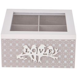 ШКАТУЛКА ДЛЯ ЧАЯ КОЛЛЕКЦИЯ "LOVE" 18*18,5*9 СМ