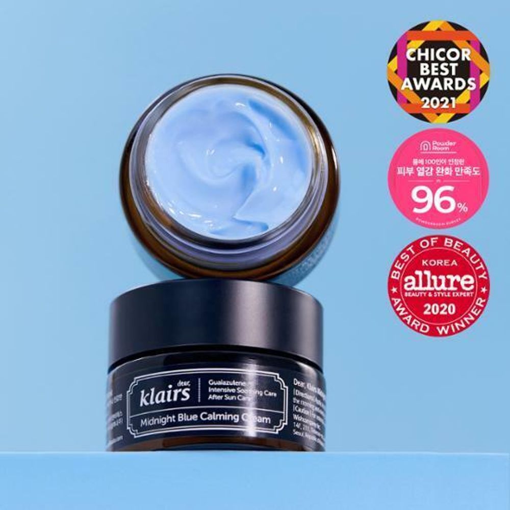 DEAR, KLAIRS Крем регенерирующий, успокаивающий с пептидами и центеллой Midnight Blue Calming Cream (30 мл)