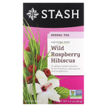 Stash Tea, Herbal Tea, гибискус с дикой малиной, без кофеина, 20 чайных пакетиков, 38 г (1,3 унции)
