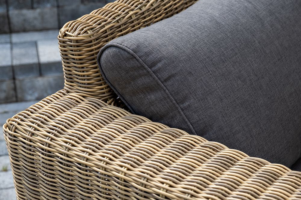 "Боно" лаунж-зона из искусственного ротанга, цвет соломенный