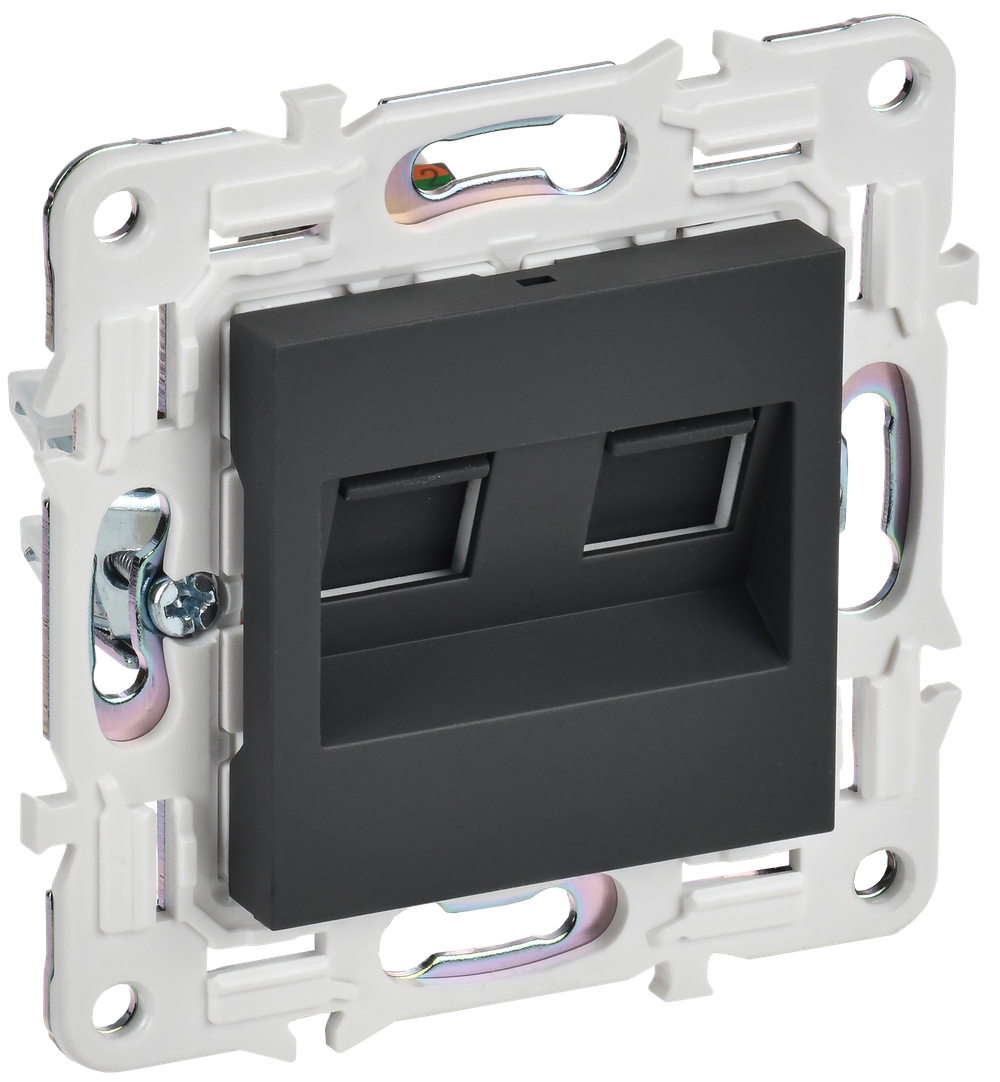 SKANDY Розетка компьютерная двойная RJ45 кат.6 SK-K04G графит IEK