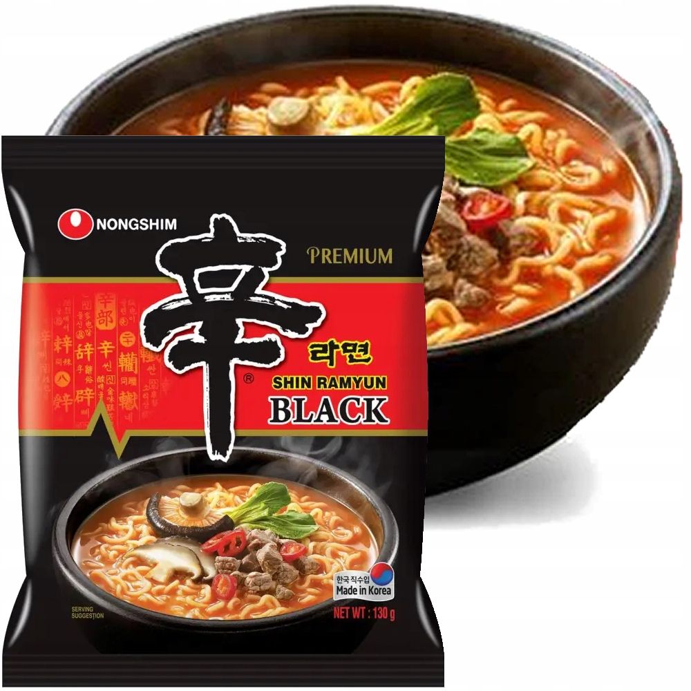 Лапша Nongshim Shin Ramyun Black Говядина и грибы 130 г