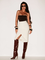 Юбка миди с разрезом спереди