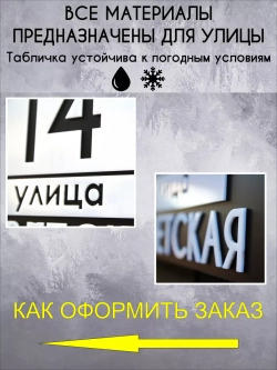 Адресная табличка на дом с объемными буквами