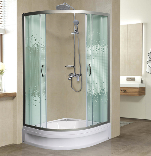 Душевой уголок Мономах ДУ 70x70 МЗ 10000005874 профиль Хром матовый стекло прозрачное с рисунком