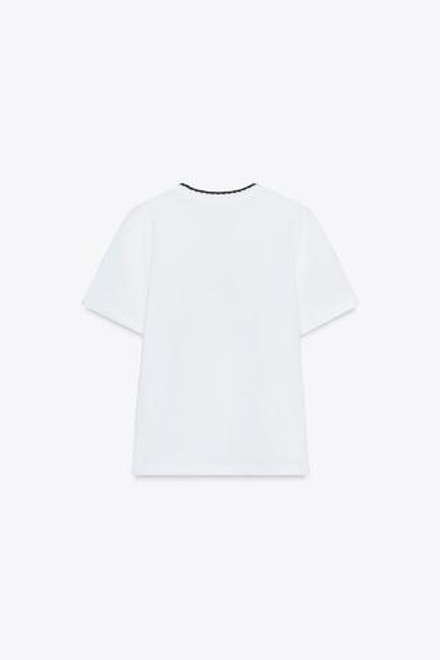 ZARA ФУТБОЛКА С НАДПИСЬЮ, СИНИЙ/БЕЛЫЙ