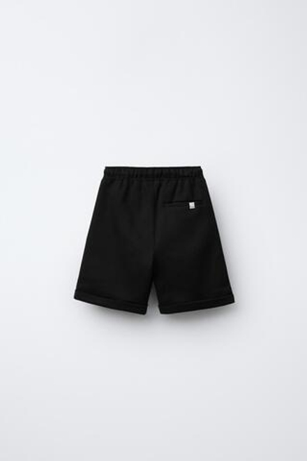 ZARA КОМФОРТНЫЕ ШОРТЫ-БЕРМУДЫ, ЧЕРНЫЙ