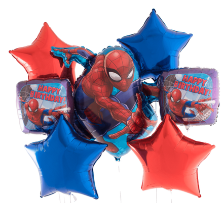 Букет шаров "С Днём Рождения от Человека Паука"