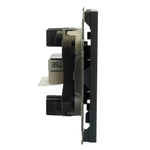 Розетка компьютерная 2-местная RJ-45 (механизм), STEKKER, серия Эмили, RST00-5111-05, черный уголь, soft touch 49848