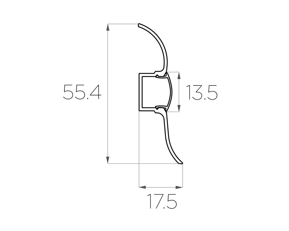 Профиль плинтус LC-LPL-1650-2 Anod