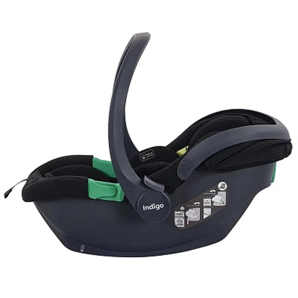 Автолюлька Indigo Minky I-Size с базой 0+ (40-87см) черный