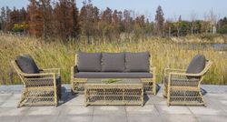 "Гранд Латте" кресло из искусственного ротанга, цвет соломенный