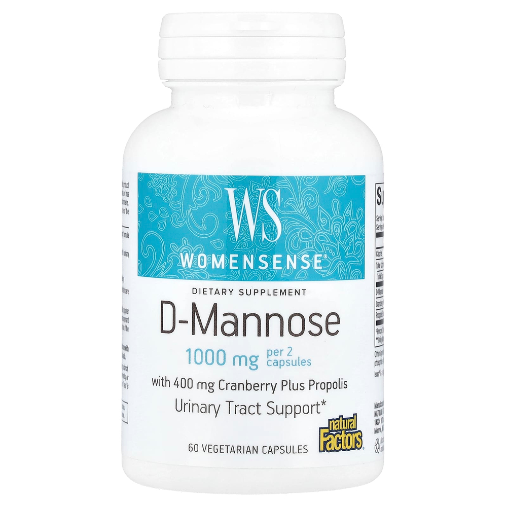 Natural Factors, WomenSense®, D-манноза, 60 вегетарианских капсул