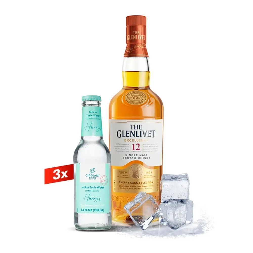 The Glenlivet 12 Y.O. Excellence 0,7 л. + 3 Cipriani Harry’s tonic water