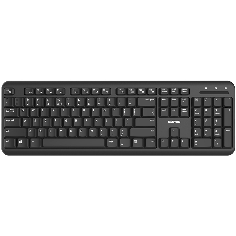 CANYON keyboard HKB-W20 EN/RU Velvet Wireless Black