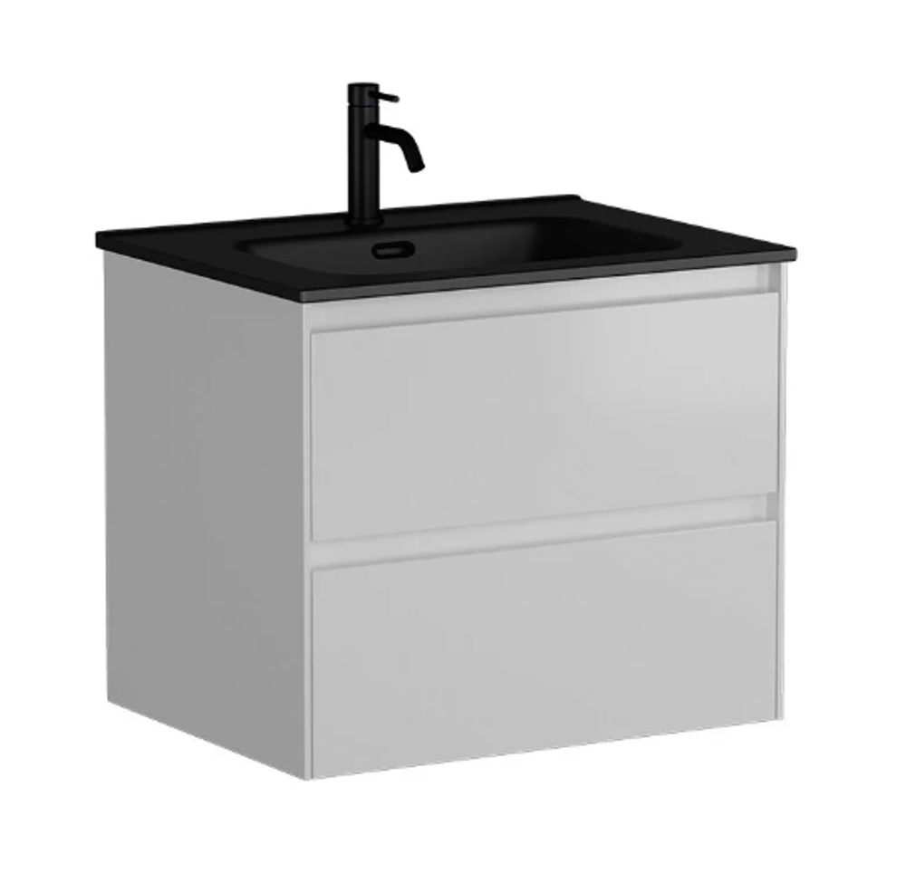 Тумба подвесная SANCOS Cento 590х450х500, c двумя ящиками оснащенными доводчиками,белый глянец, арт. CN60W