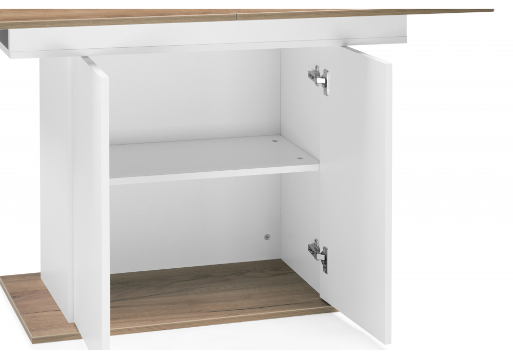 Стол деревянный Woodville Carla белый, крафт золотой