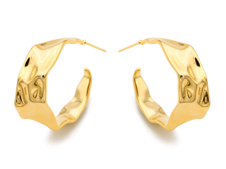 Серьги-Кольца "Мятый металл", 27,5мм