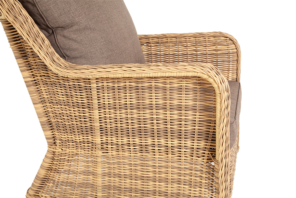 "Гляссе" кресло плетеное из искусственного ротанга, цвет соломенный