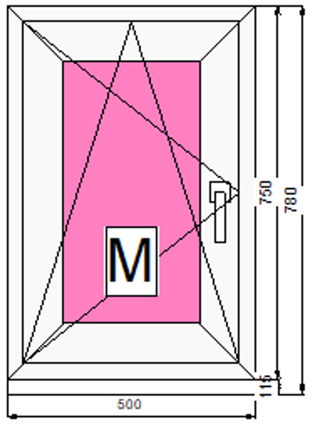 Пластиковое окно 750 х 500ТермА Эко + Москитная сетка