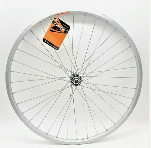 Колесо переднее 28-29" V TRIX гайки / обод один. алюм. серебр. A/V 21х15.6 / втулка алюм. серебр