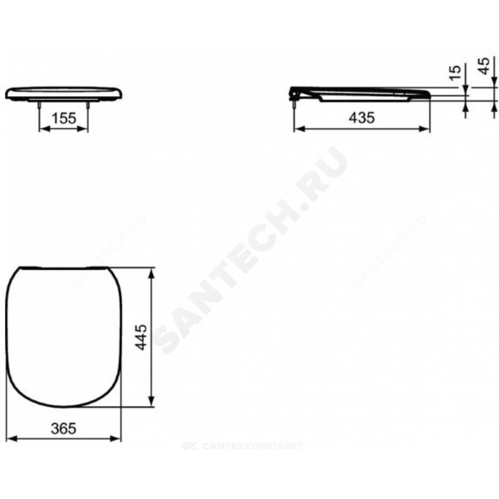 Сиденье для унитаза дюропласт микролифт черное TESI Ideal Standard T3529V3
