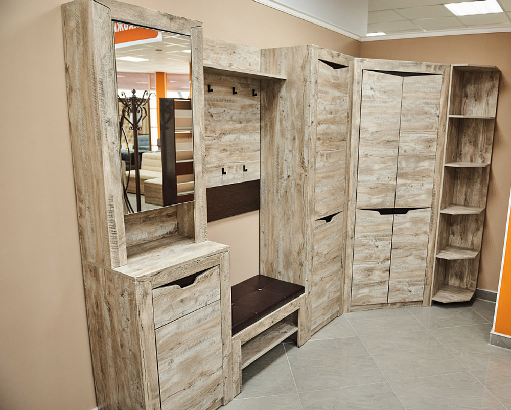 Тумба с зеркалом Хилтон дуб юкон/гранж