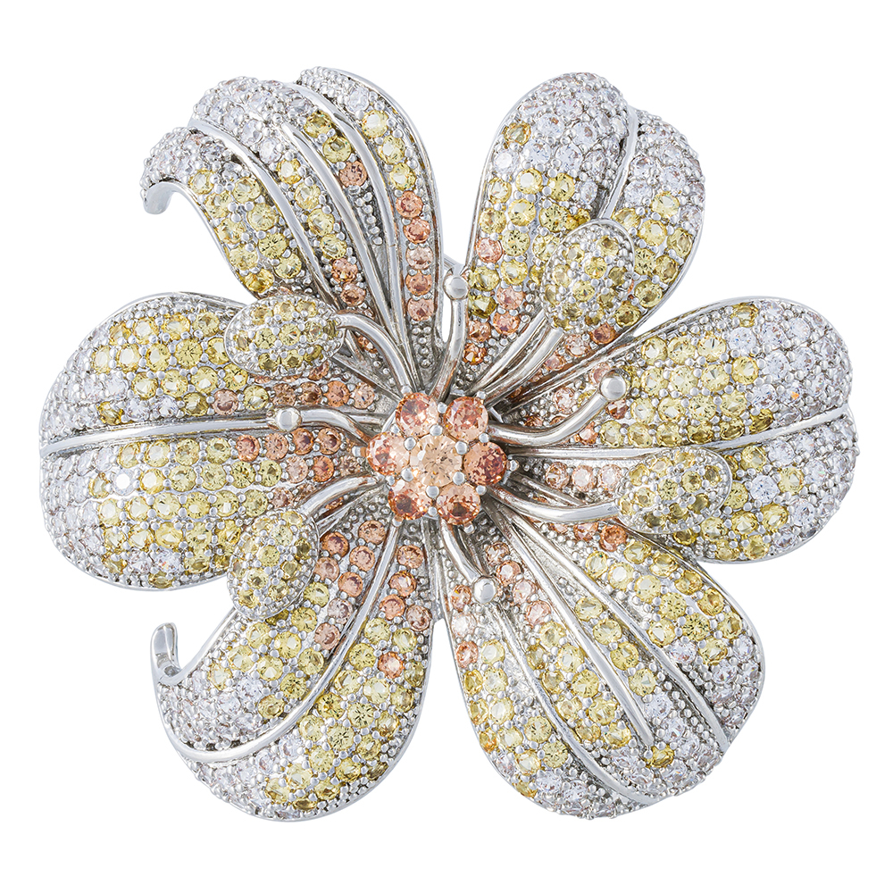 Брошь Fiore Luna ВИОЛА Copper Zircon XR04099 S/G