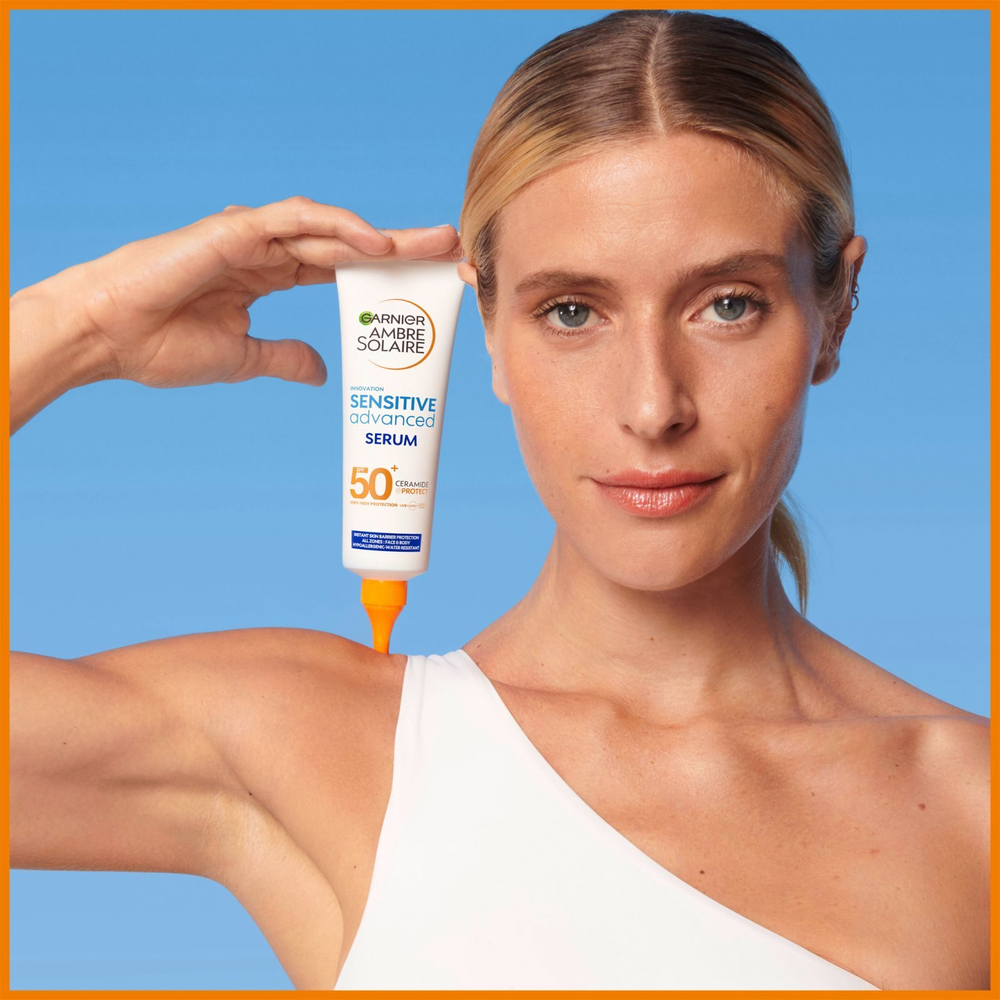 Garnier Ambre Solaire Sensitive Advanced - защитная сыворотка для тела /  SPF 50+ 125  ml  / GTIN 3600542512794