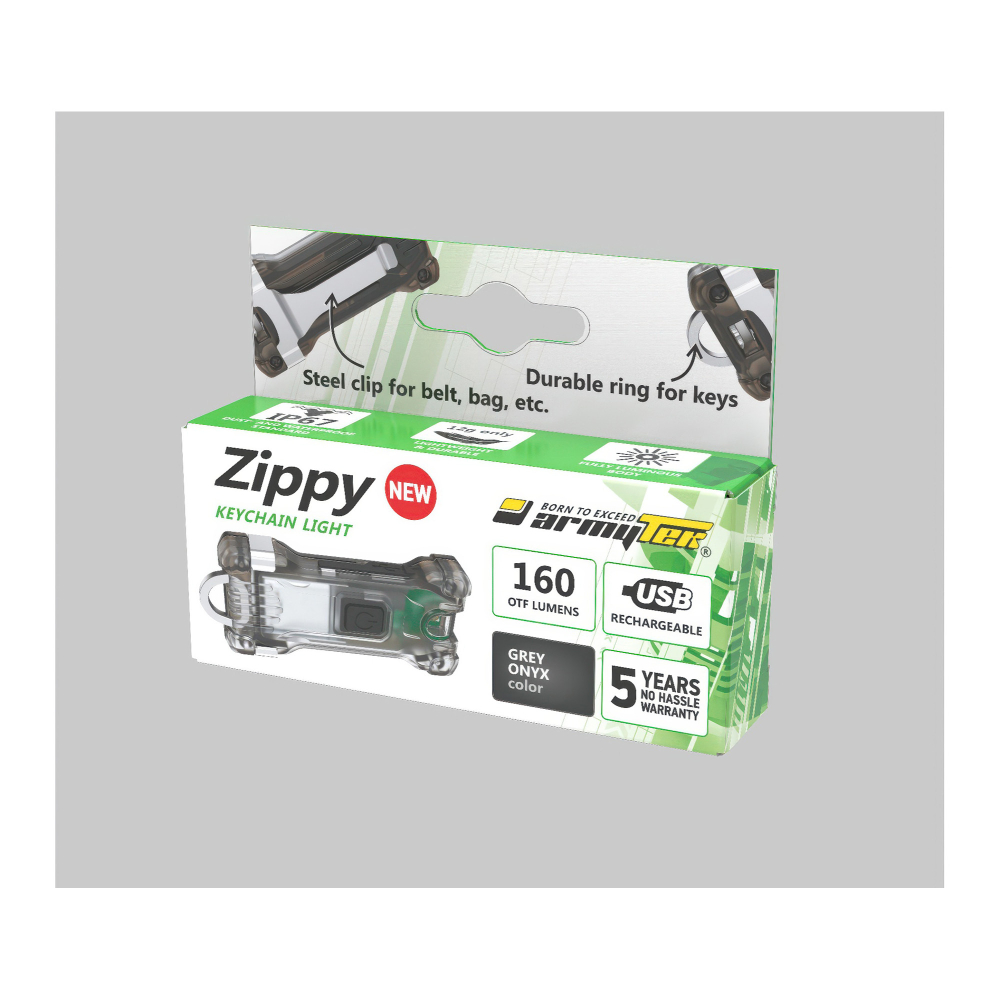 Наключный фонарь Armytek Zippy (Grey Onyx) - удобная зарядка через Micro-USB кабель без необходимости менять батарейки.