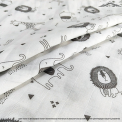 Муслин однослойный принт №3 | ш.135 см | 105 г/м² | хлопок-100%