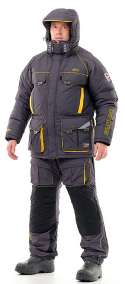 Зимний костюм для рыбалки Камчатка 2020 -45 (таслан, серо-желтый) GRAYLING