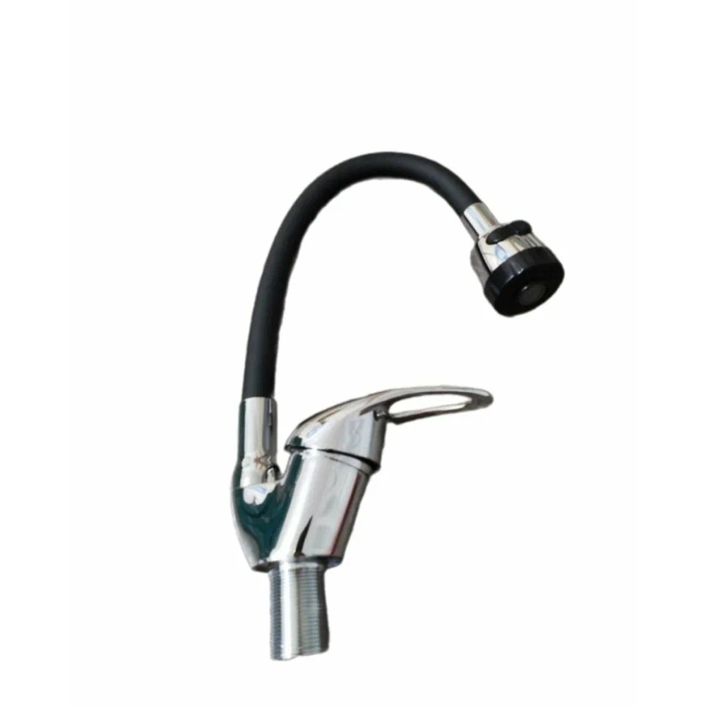 Смеситель для кухни aQuaDv, излив, кар 35мм, силикон, черный, Zn 510-01B