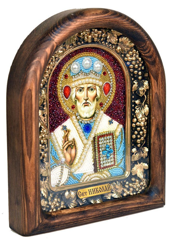 Икона Николай Чудотворец бисер