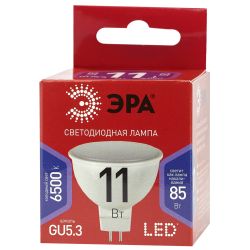 Лампа светодиодная ЭРА RED LINE LED MR16-11W-865-GU5.3 R GU5.3 11 Вт софит холодный дневной свет | Лампы cветодиодные Точечные (Софиты) (MR, PAR)