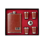 Набор Helios (HS-N-А07) Фляжка (в коже 240 мл + 4 стопки + воронка)