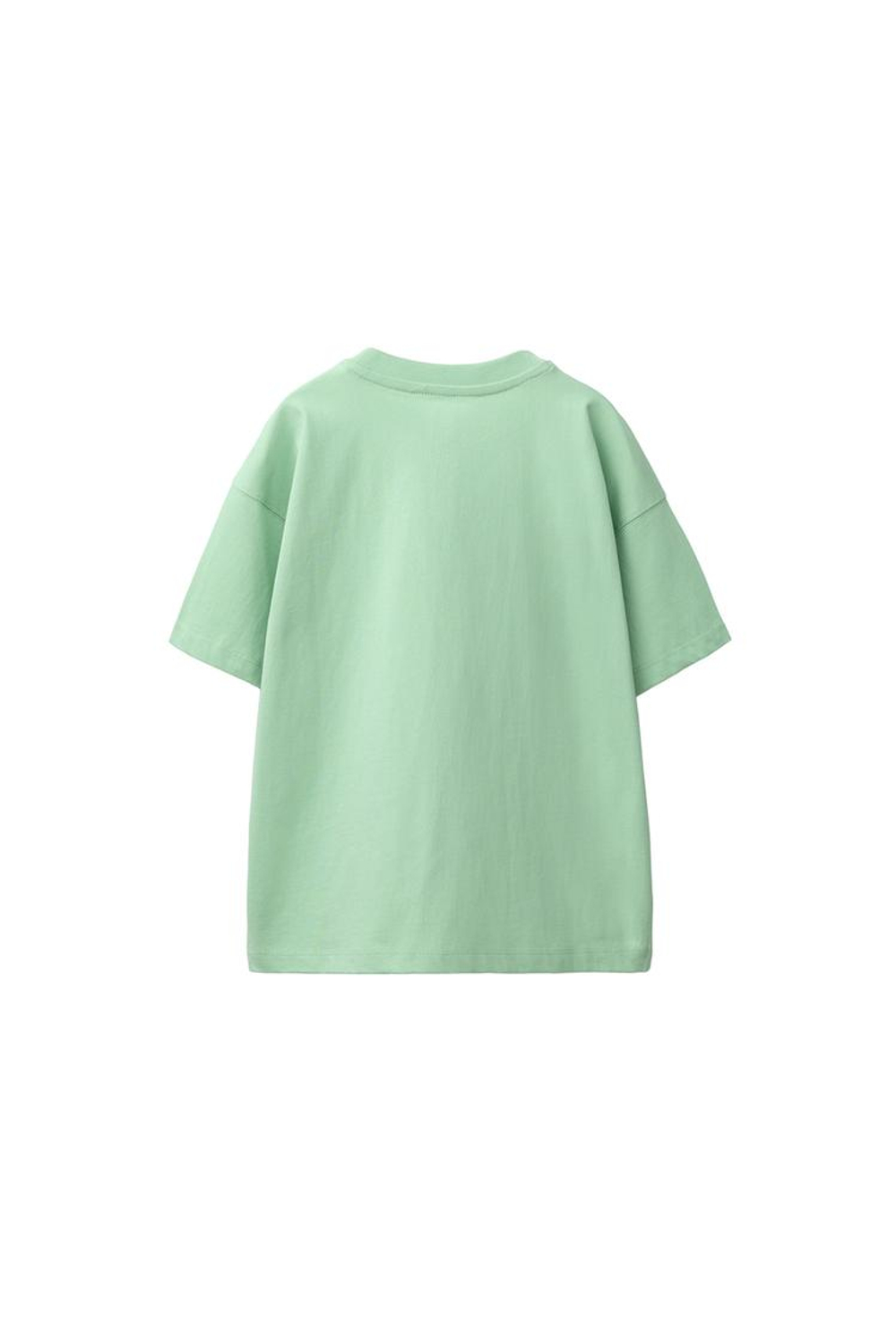 ZARA БАЗОВАЯ ОДНОТОННАЯ ФУТБОЛКА, СВЕТЛО-ЗЕЛЕНЫЙ