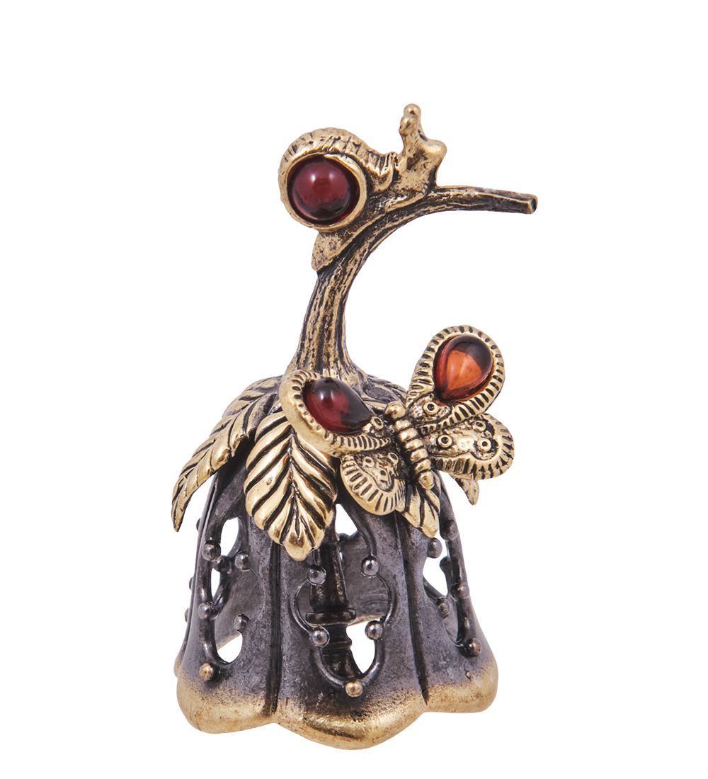 AM-4156 Колокольчик «Веточка» (латунь, янтарь)