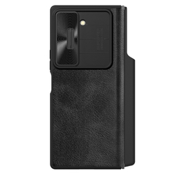 Кожаный чехол книжка от Nillkin для Samsung Galaxy Z Fold 6, серия Qin Pro Leather с защитной шторкой для камеры