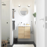 Тумба для ванной - ENHET / TVÄLLEN  /TVАLLEN  IKEA/ ЭНХЕТ / ТВЭЛЛЕН ИКЕА,  64х43х65 см , белый/под беленый дуб