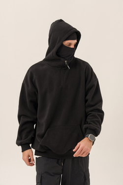 Худи KUL'TURA "HALF ZIP FLEECE 450 GR" Черный