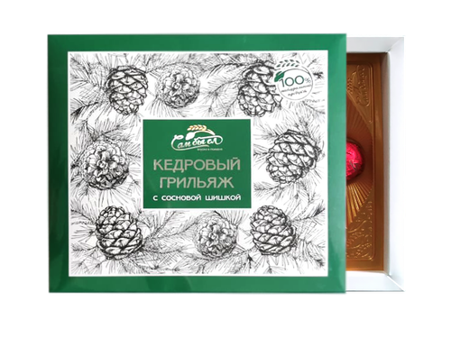 Кедровый грильяж в шоколадной глазури с Сосновой шишкой / 120 гр / ТМ Сам бы ел