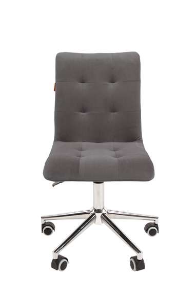 Офисное кресло Chairman 030 Россия ткань Т-55 серый, хром, без подлокотников