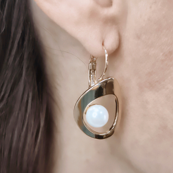 Серьги Fiore Luna WHITE PEARL ABE31545-02 G