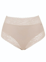 Высокие трусики-слипы с кружевной отделкой Soft lace (Размер: XXL) (Цвет: телесный)
