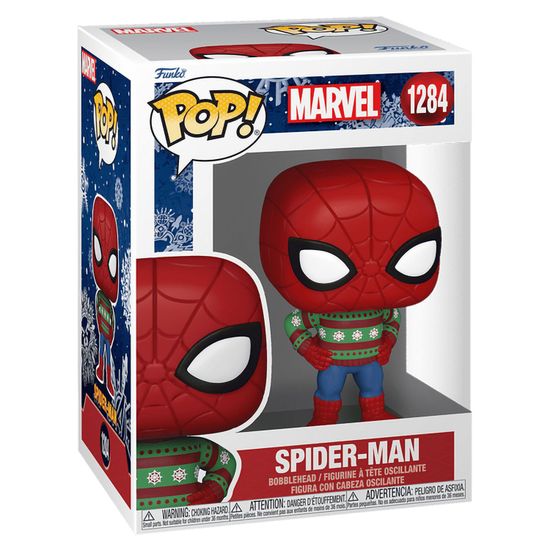 Фигурка Funko POP! Bobble Marvel Holiday Spider-Man in Sweater (1284) 72190 / Фигурка Фанко ПОП! по мотивам вселенной "Marvel", Человек-паук