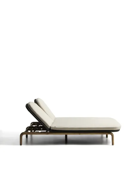 Двойной шезлонг Alipa из массива акации и веревки темно-серого цвета