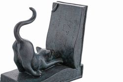 Держатели для книг "Читающие коты" зеленые