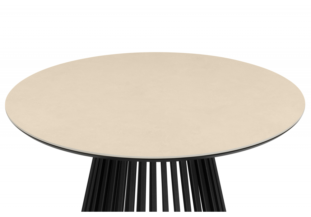 Керамический стол Woodville Нэнси 90 okara light yellow, черный